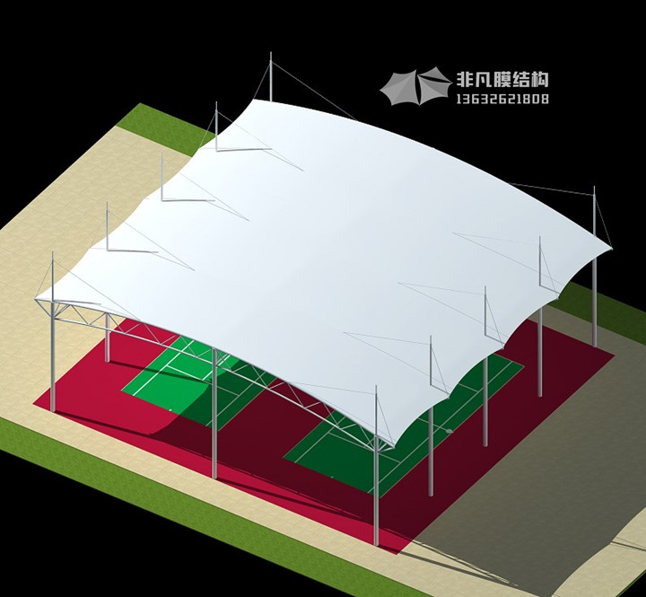 QC002 羽毛球場(chǎng)膜結(jié)構(gòu)雨棚