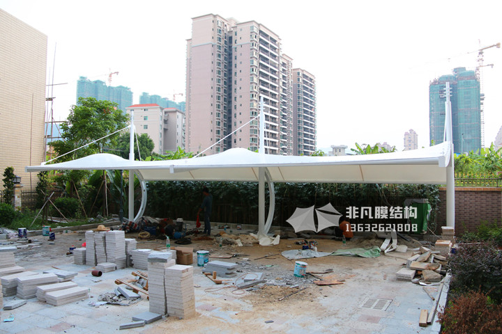 TC028 膜結構停車棚 惠州粵惠苑別墅