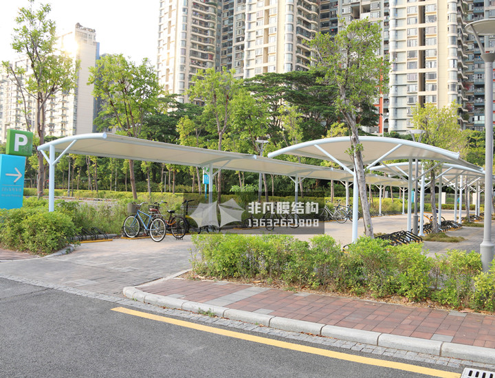 TC033 自行車膜結(jié)構(gòu)停車棚 香港中文大學(xué)深圳附屬醫(yī)院